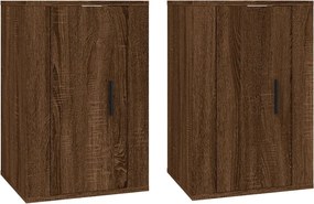 vidaXL Dulapuri TV montate pe perete 2 buc. stejar maro 40x34,5x60 cm
