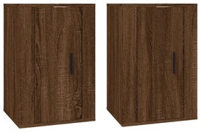 816671 vidaXL Dulapuri TV montate pe perete 2 buc. stejar maro 40x34,5x60 cm
