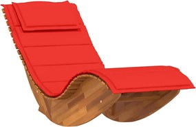 vidaXL Șezlong balansoar cu pernă din lemn masiv de acacia