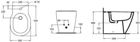 Bideu pe pardoseala Ideal Standard Connect, 54x36 cm, alb - E799501