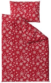 Lenjerie de pat din microfibra flanel SNOWFALL rosie Dimensiune lenjerie de pat: 2 buc 70 x 90 cm | 200 x 220 cm
