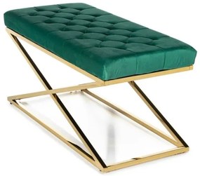 Bancă matlasată SALIBA 50x97 cm aurie/verde