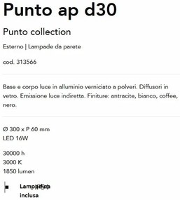 Aplica LED iluminat exterior ambiental Punto ap d30 antracit