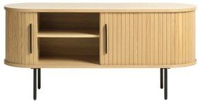 Masă TV în culoare naturală cu aspect de lemn de stejar 120x56 cm Nola – Unique Furniture