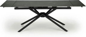 Masa blat ceramica/metal VITORINO, negru, 160/220x90x75 cm