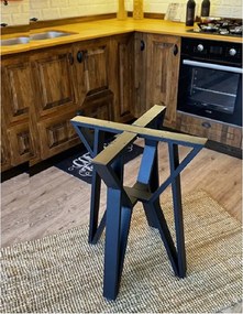 Masa de bucatarie  rotunda nuc negru Ø90 cm