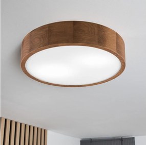Brilagi - Plafonieră LED RGBW dimabilă CARVALHO, 2×E27/9W/230V, Wi‑Fi, finisaj stejar, Ø 37,5 cm