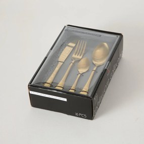 Set tacamuri, 4 persoane, auriu, din otel inoxidabil, Landlord