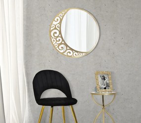 Oglinda decorativa aurie cu rama din metal, ∅ 72 cm, Astral Mauro Ferretti