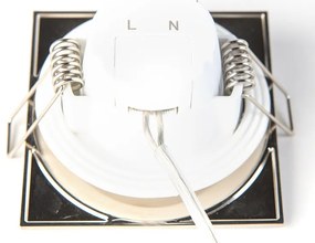 Set de 3 spoturi îngropate pătrate din oțel inclusiv LED IP65 - Simply