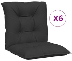 Perne pentru scaun de gradina, 6 buc., negru, 100 x 50 x 7 cm 6, Negru, 100 x 50 x 7 cm