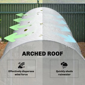 Outsunny sera gradine3,5 x 2 x 2 m, cadru mare din otel galvanizat, tunel din polietilene pentru gradina,  alb | Aosom Romania