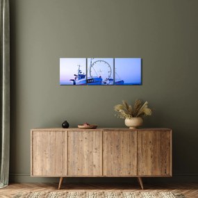 Tablou - Debarcarea în amurg (cu ceas) (90x30 cm)