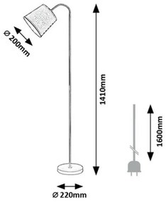 Lampă de podea Rabalux 6640 Godric, negru