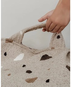 Fotoliu puf pentru copii maro deschis cu tapițerie din țesătură bouclé/cu tapițerie din chenille Terrazzo Chair – Wigiwama