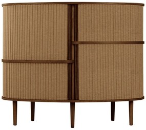 Dulap maro-maro deschis cu aspect de lemn de stejar cu ușă glisantă 120x100x50 cm Audacious – UMAGE