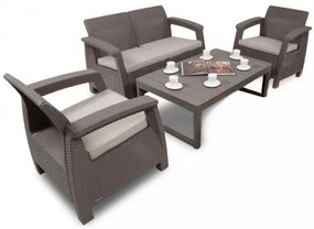 Set de mobilier de grădină Corfu Lyon II Duo 4+1 în culoarea cappuccino
