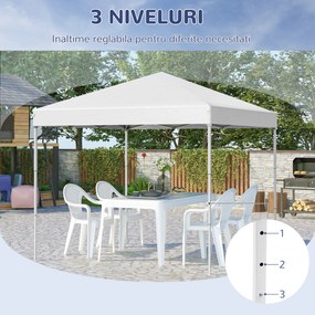 Outsunny Pavilion Pop Up Rezistent la Apă 2.45x2.45m cu Frânghii și Cuie din Oțel, Material Oxford, Albastru | Aosom Romania