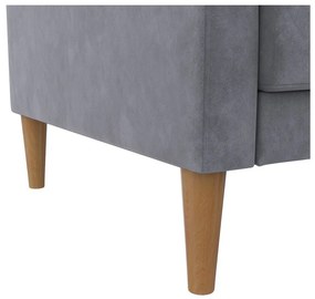 Canapea gri extensibilă cu tapițerie din catifea 207 cm Lilly – Støraa