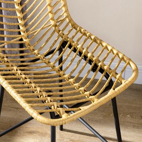HOMCOM Lot de 2 taburete de bar design boem Înălțime 66 cm cu suport pentru picioare din metal și răchită PE, natural | Aosom Romania