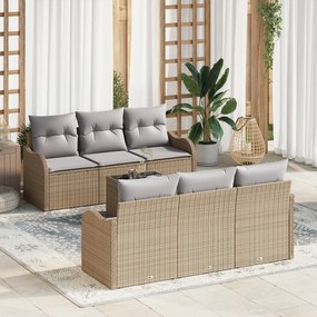 vidaXL Set de canapele pentru grădină 7 pcs Bej 55 x 55 x 37 cm