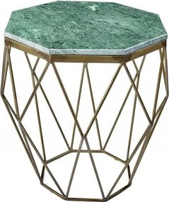 Masuta laterala design minimalist Diamond 50cm, marmura verde