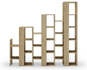 Etajeră în culoare naturală cu aspect de lemn de stejar 158x151 cm Anissa – Marckeric