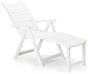 Sezlong terasa Ester, 108x60x109 cm, pliabil, alb, polipropilena
