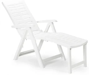 Sezlong terasa Ester, 108x60x109 cm, pliabil, alb, polipropilena