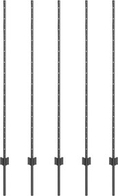vidaXL Stâlp de gard. 5 pcs Gri 140 cm Oțel