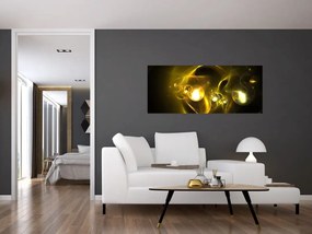 Tabloul abstract cu bile galbene (120x50 cm)