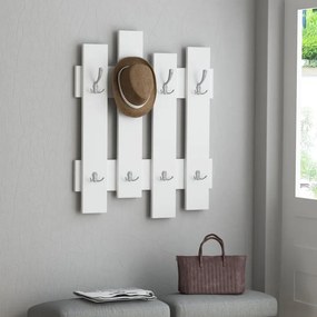 Cuier perete Bonami 855DTE4012, 79x64 cm, 4 agatatoare triple, 4 agatatoare duble, PAL laminat, Alb