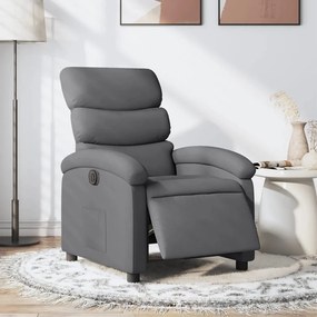 vidaXL Fotoliu rabatabil electric, gri închis, material textil