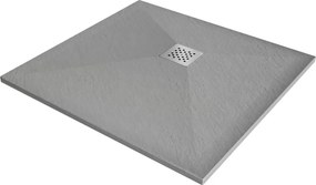 Mexen Stone+ cadă de duș compozit pătrată 70 x 70 cm, gri-beton - 44617070