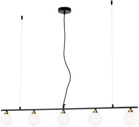 Lustra suspendata design modern SNOWWHITE 5L negru/auriu