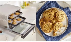Cuptor multifunctional NINJA Foodi DT200EU, 2400W, 29L, 10in1, Timer, Convectie, Ecran tactil, Gatit uniform pe doua nivele, Inox/negru