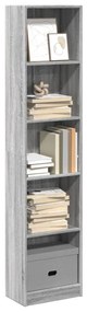 857797 vidaXL Bibliotecă, gri sonoma, 40x24x176 cm, lemn prelucrat