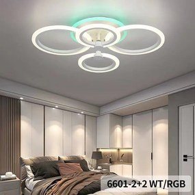 Lustra LED model 6601-2+2+RGB – 90W + RGB 16W, cu telecomanda 2.4G