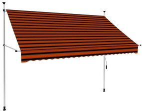 vidaXL Copertină retractabilă manual, portocaliu și maro, 250 cm