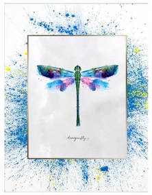 Tablou pe pânză în ramă albă Tablo Center Dragonfly, 29 x 24 cm