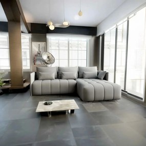 Colțar extensibil dumonde cu ladă de depozitare si sezut confortabil din spuma high-density, Malta Enjoy Grey II 235x185 cm