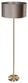 Lampă de podea din alamă cu abajur din catifea taupe 50cm - Simplo