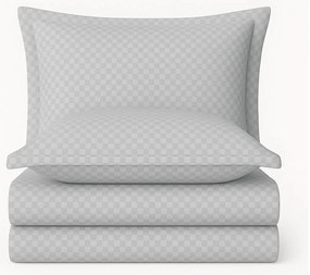 Lenjerie de pat gri din bumbac ranforcé pentru pat de o persoană 140x200 cm Checkered – Mila Home Luxury