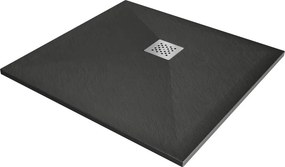 Mexen Stone+ tavă de duș pătrată compozită 80 x 80 cm, antracit - 44718080