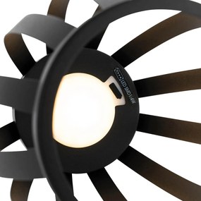 Lampă de masă de exterior neagră cu 3 trepte de intensitate reglabilă, solară și reîncărcabilă - Sheldon