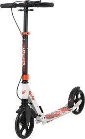 Trotineta din aluminiu NOVOKIDS™ Spooky Scooter, Frana de mana, Max.100 kg, Super Brake, Maner reglabil pe inaltime, Diametru roata 200 mm, Alb