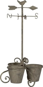 Set 3 ghivece shabby chic rotunde din metal, "Weathercock"