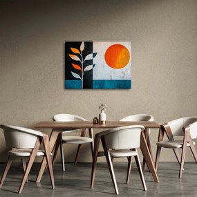 Tablou - Abstracție cu plantă și soare (70x50 cm)