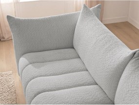 Colțar gri deschis cu tapițerie din țesătură bouclé (cu colț pe partea stângă/cu șezlong) Azra – Bobochic Paris
