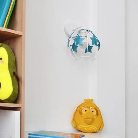 Lampă de perete pentru copii STARS 1xE27/15W/230V turcoaz/alb